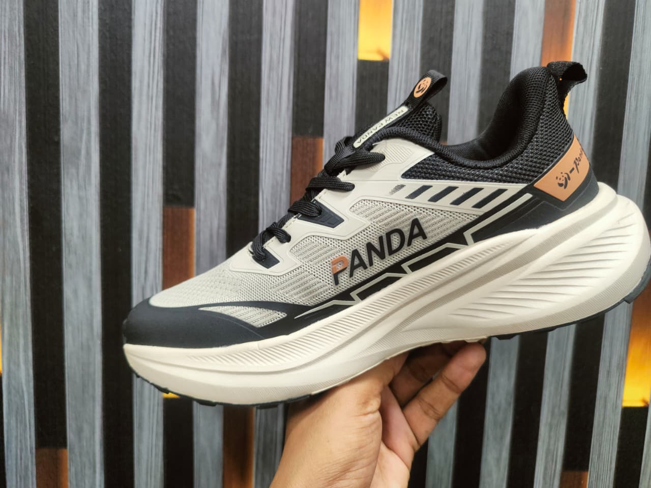Men’s Running Sneakers-Cream image 3