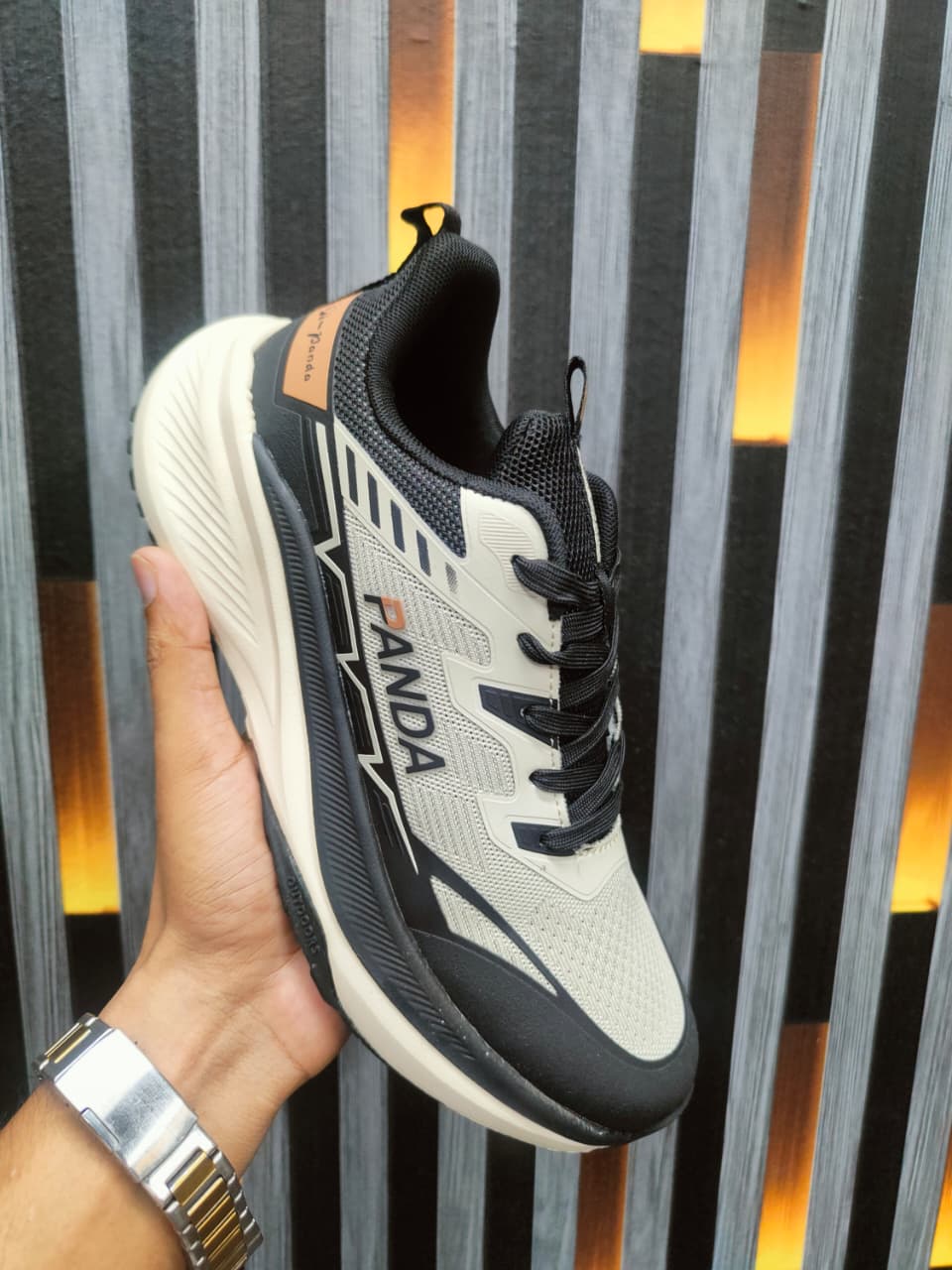 Men’s Running Sneakers-Cream image 5