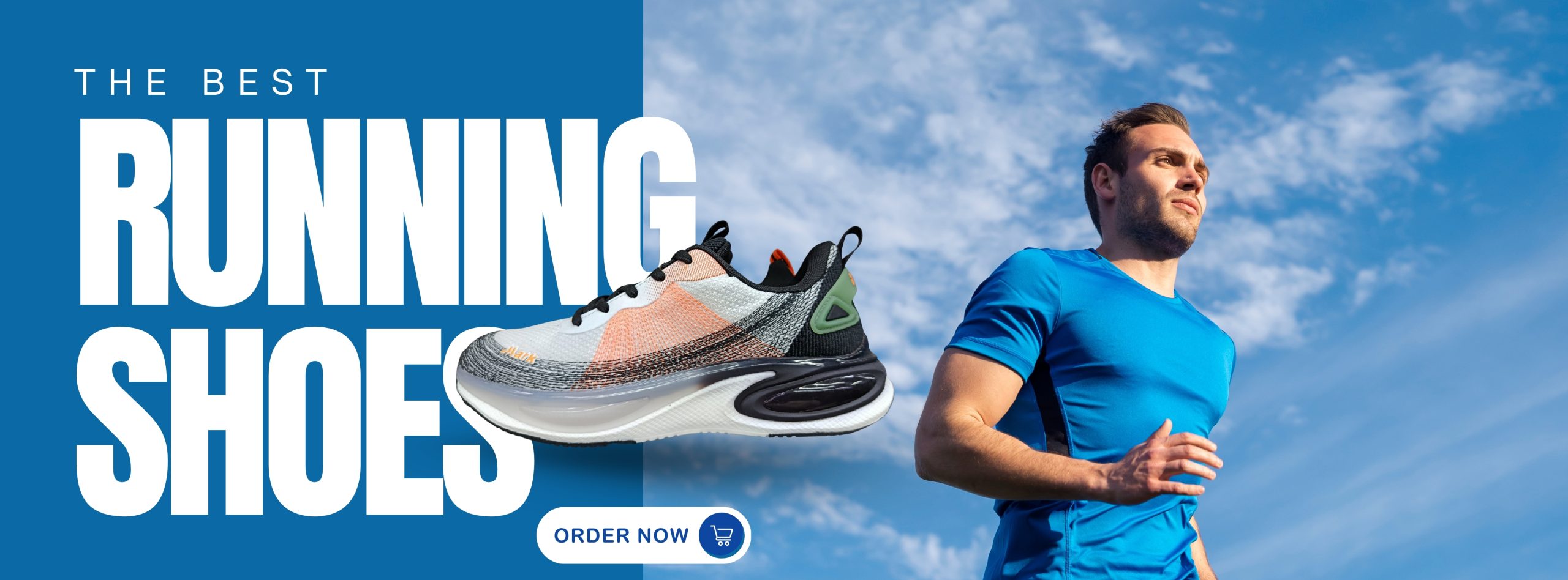Blue and White Modern Running Shoes Billboard (1)